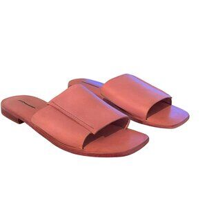 Free People Leather Verona Watermelon Slide Sandal Shoes Size 37.5 US 7.5